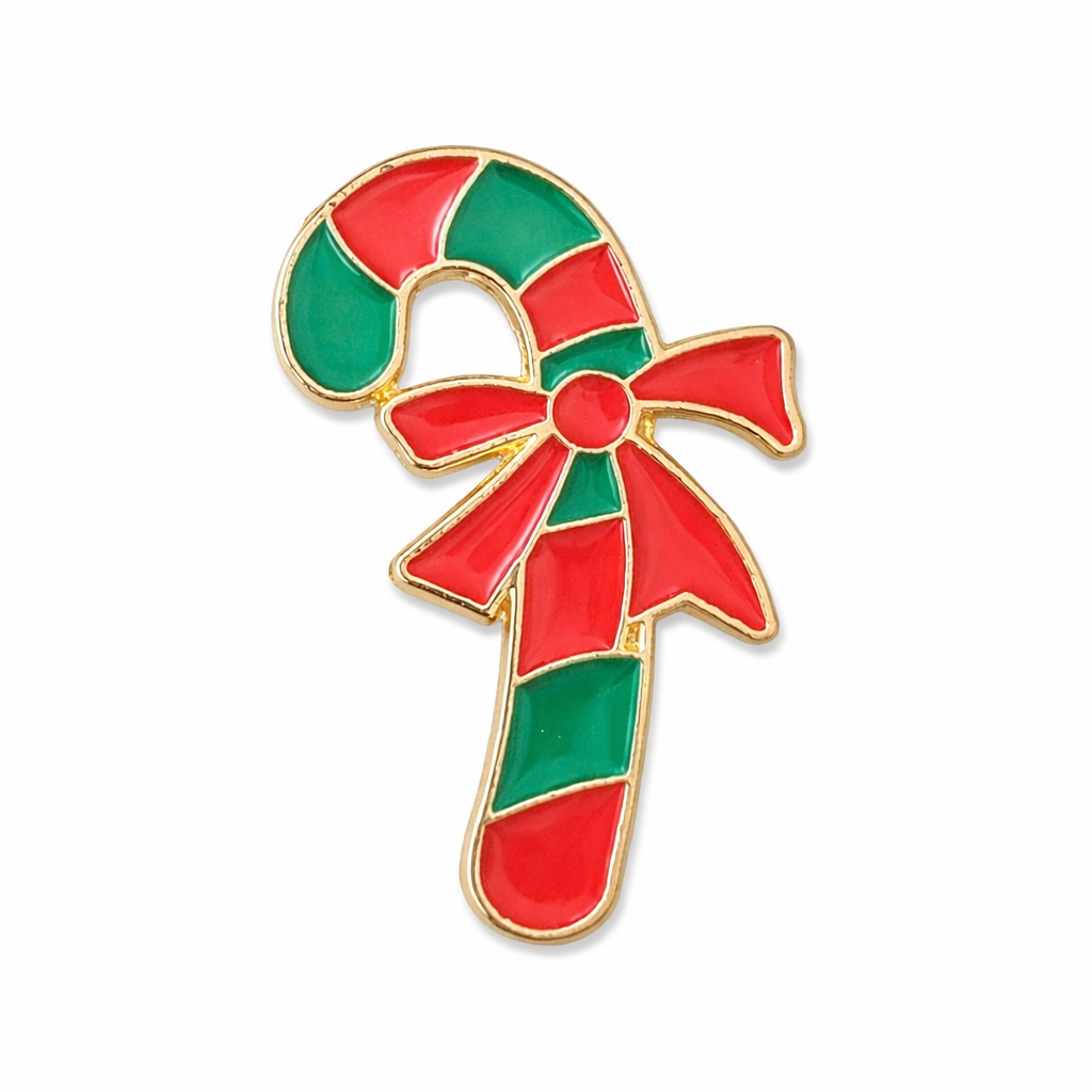 Pin Émail Canne à Sucre – Accessoire de Noël du Père Noël