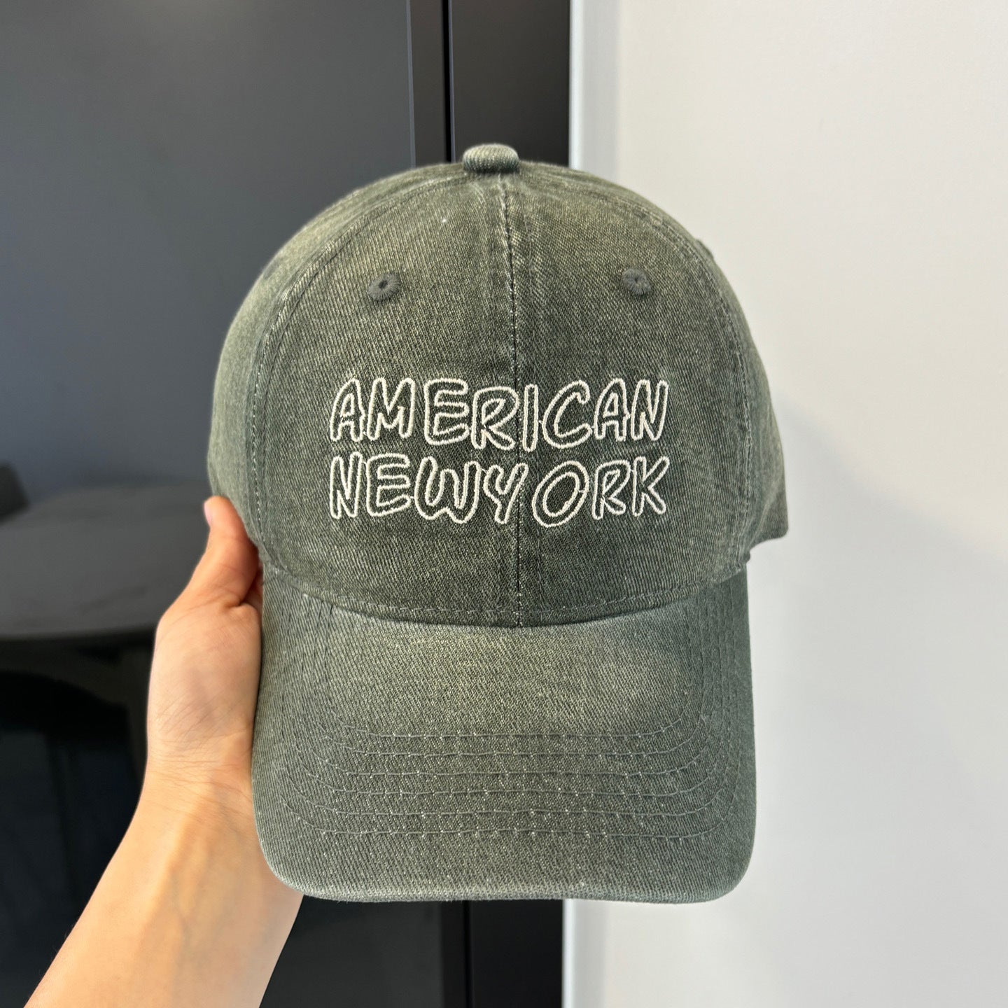 Casquette de baseball vintage en jean délavé style coréen American Retro