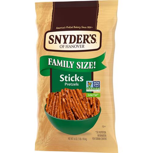 Bâtonnets de Bretzels Snyders Of Hanover, Format Familial 453 g