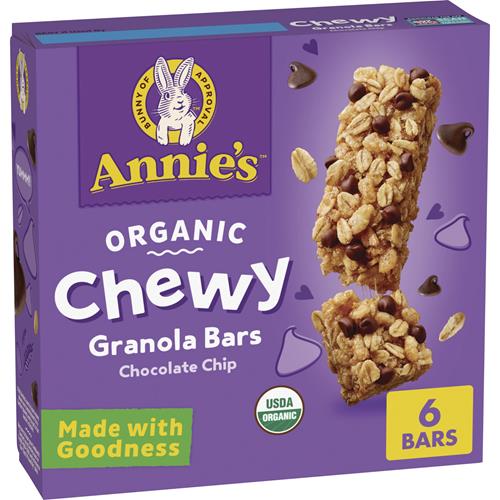 Barres tendres biologiques Annie's, pépites de chocolat, 6 barres, 151 g
