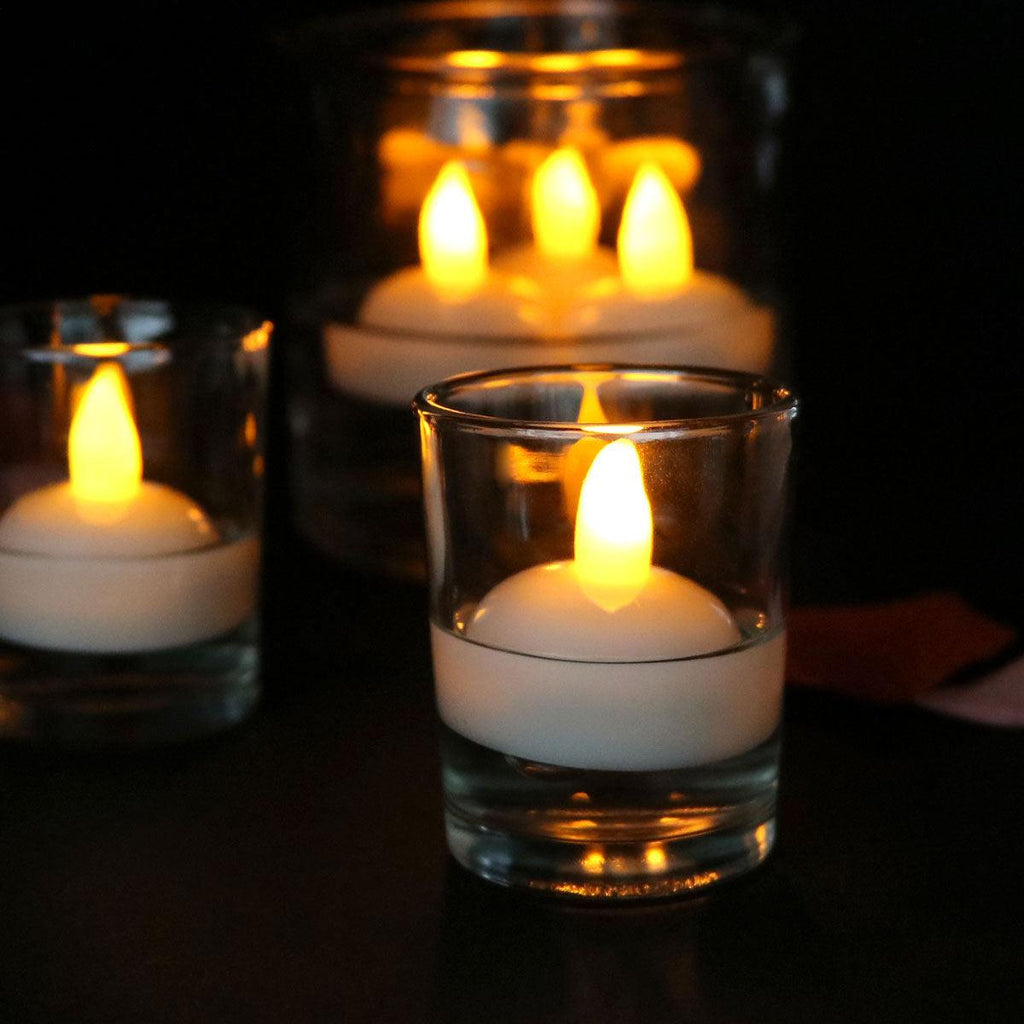 3/6 Bougies LED sans Flamme Étanche Scintillantes Sans Flamme à Piles Flottantes pour Centre de Table de Mariage Piscine et SPA Lumière Chaude Scintillante Alimentée par Piles pour Mariage Maison Anniversaire Décoration de Fête