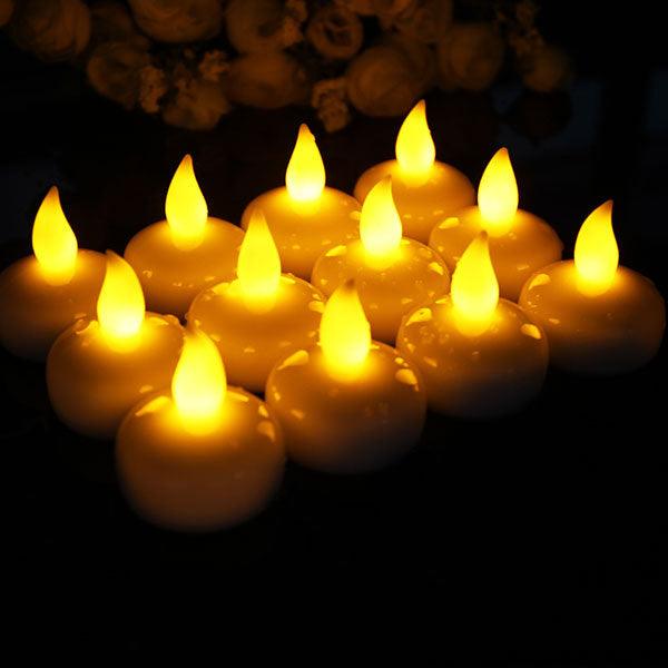 3/6 Bougies LED sans Flamme Étanche Scintillantes Sans Flamme à Piles Flottantes pour Centre de Table de Mariage Piscine et SPA Lumière Chaude Scintillante Alimentée par Piles pour Mariage Maison Anniversaire Décoration de Fête