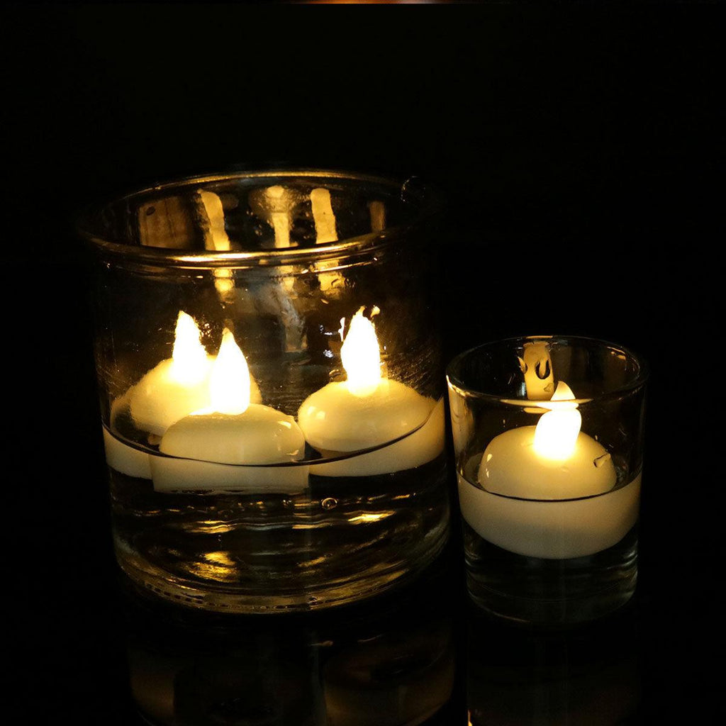 3/6 Bougies LED sans Flamme Étanche Scintillantes Sans Flamme à Piles Flottantes pour Centre de Table de Mariage Piscine et SPA Lumière Chaude Scintillante Alimentée par Piles pour Mariage Maison Anniversaire Décoration de Fête