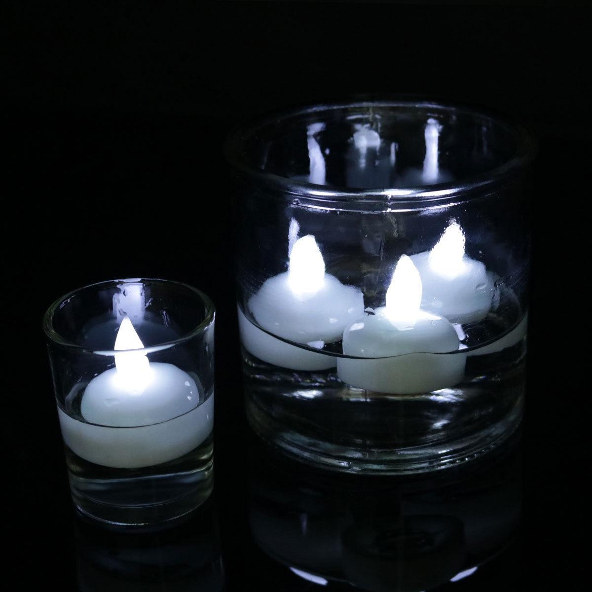 3/6 Bougies LED sans Flamme Étanche Scintillantes Sans Flamme à Piles Flottantes pour Centre de Table de Mariage Piscine et SPA Lumière Chaude Scintillante Alimentée par Piles pour Mariage Maison Anniversaire Décoration de Fête