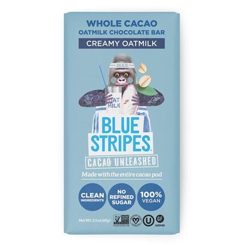 Tablette de chocolat au lait d'avoine Blue Stripes, 60 g