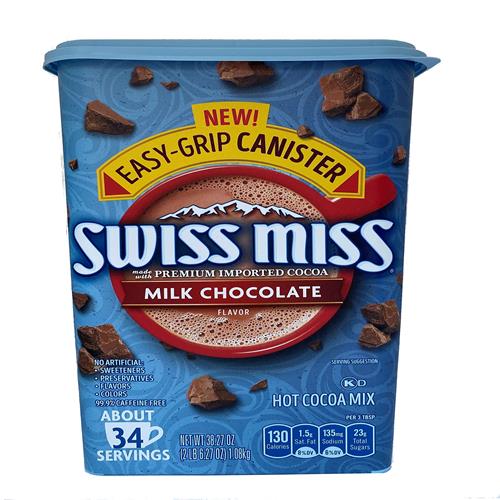Préparation pour chocolat chaud aromatisé au chocolat au lait Swiss Miss, boîte carrée de 1,08 kg