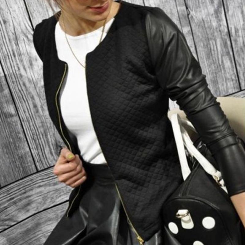 Blazer patchwork à carreaux pour femme