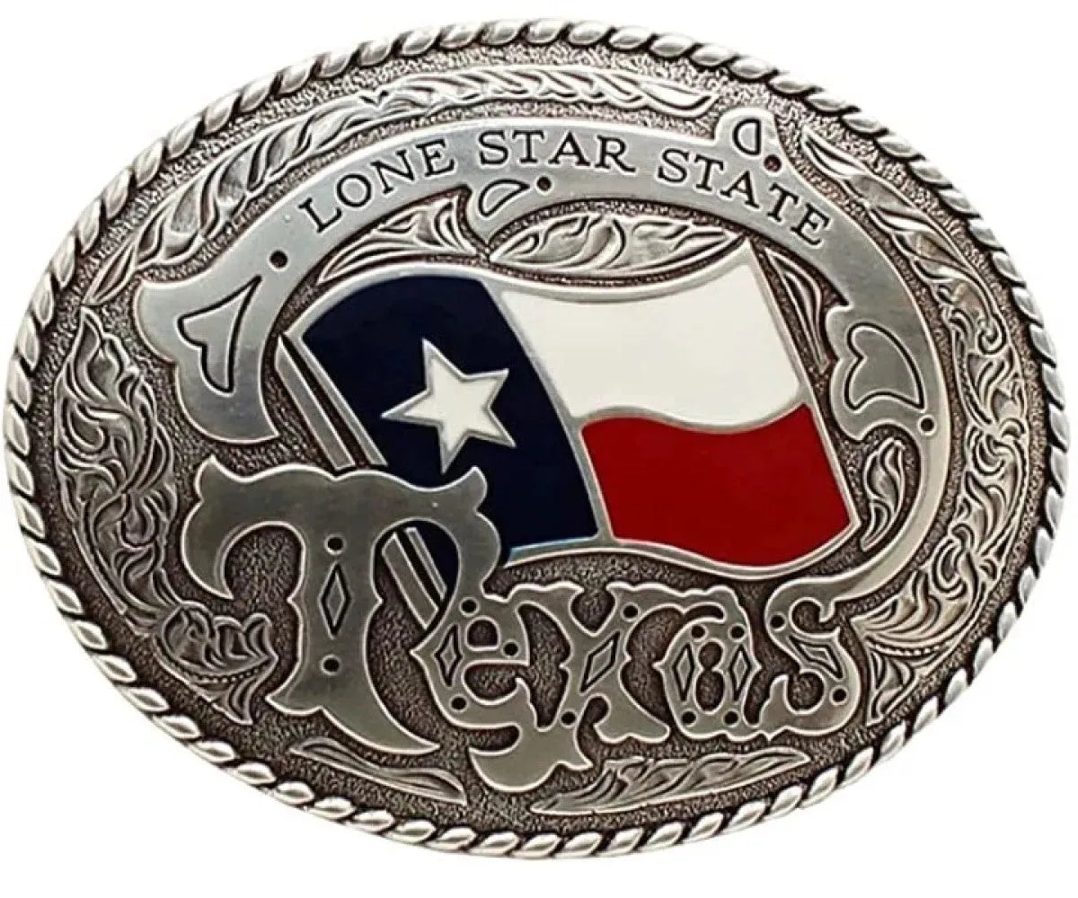 Nocona Lone Star Texas Flag Ovale - Boucle de ceinture