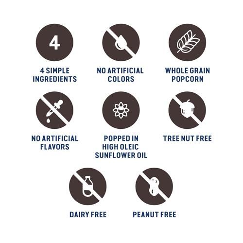 Skinnypop Pop-corn Sel de mer et Poivre, Sans gluten, Sans OGM, Snacks pop-corn sains, Skinny Pop, Sac format épicerie de 125g