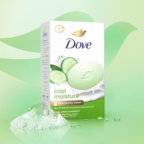 Dove Pain de toilette hydratation fraîcheur concombre et thé vert, 2 pains pour une peau rafraîchie, laisse la peau rafraîchie 106 g