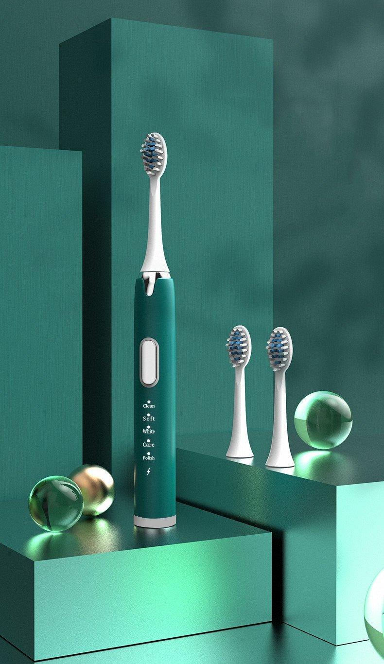 Brosse à dents électrique ultrasonique sonique vibrante rechargeable pour adultes, blanchissante, rechargeable par USB, pour hommes et femmes