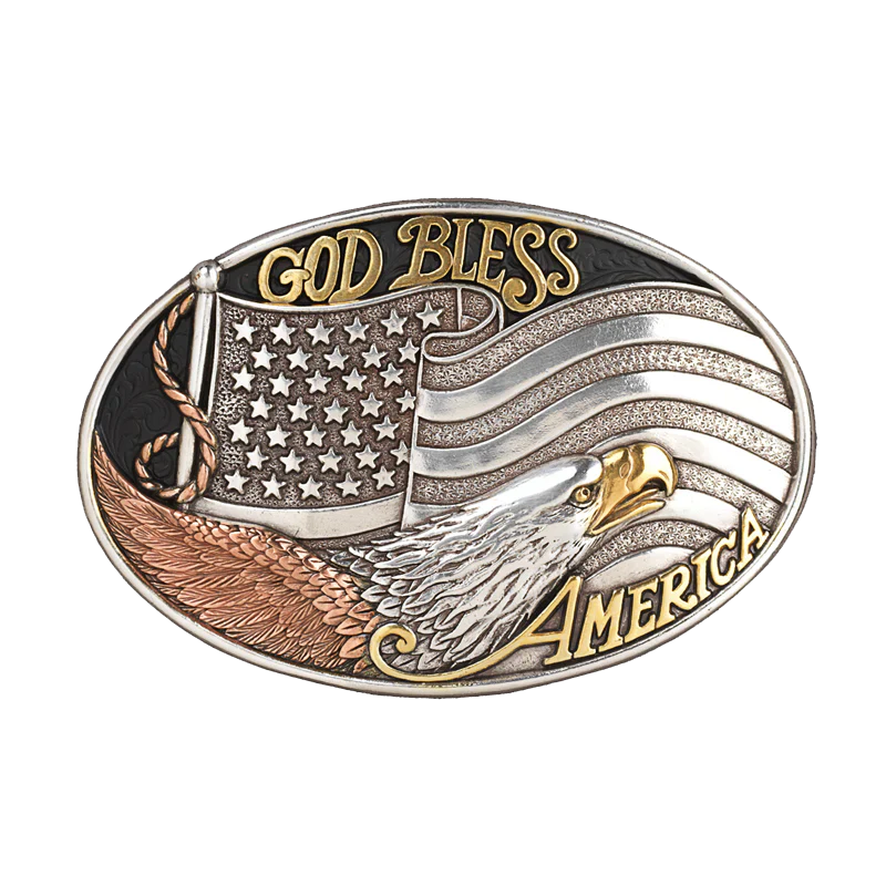 Nocona God Bless America (Argent/Or) - Boucle de ceinture