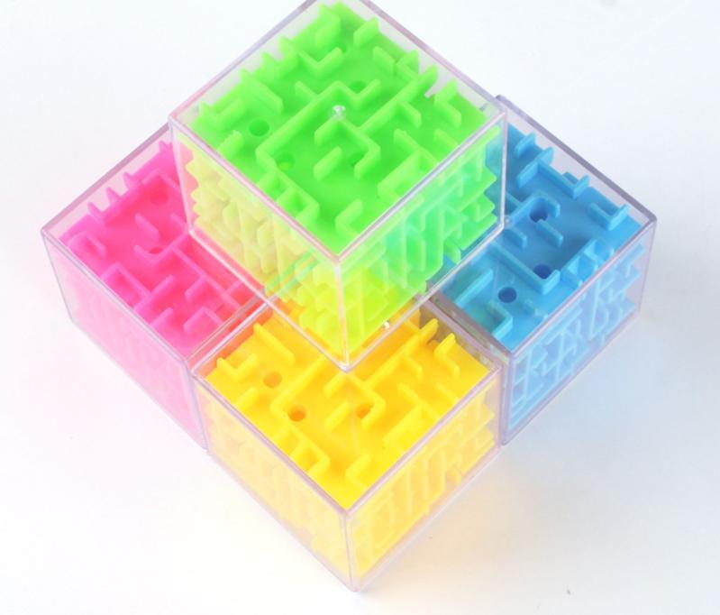 Labyrinthe 3D Magic Cube Transparent Six Faces Puzzle Cube de Vitesse Jeu de Bille Labyrinthe Jouets Éducatifs pour Enfants