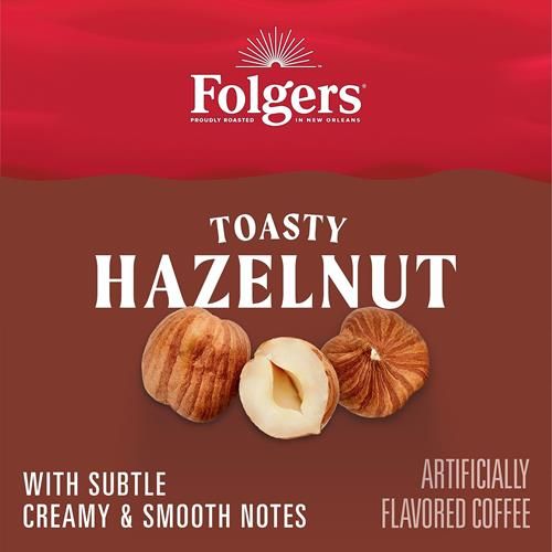 Café Folgers Toasty Hazelnut aromatisé artificiellement, dosettes Keurig K-Cup, boîte de 10