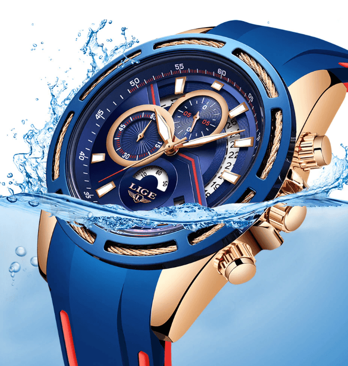 Montre moderne étanche pour homme avec bracelets en caoutchouc Montres multifonctions Design unique Cadeau parfait