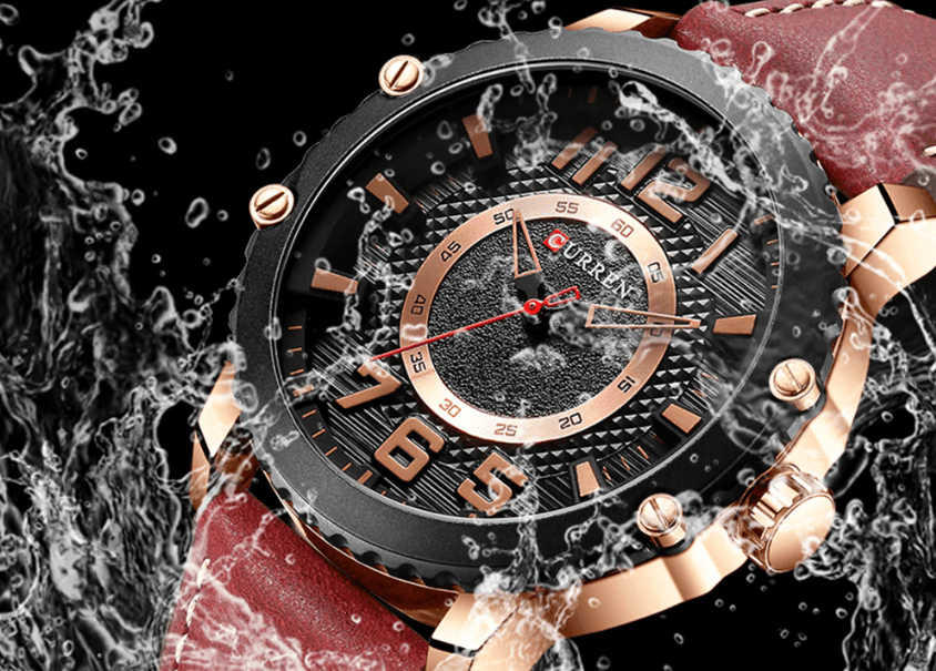 Montre Sport Étanche Homme Avec Bracelets en Cuir et Grands Chiffres Détails Design Unique Cadeau Parfait