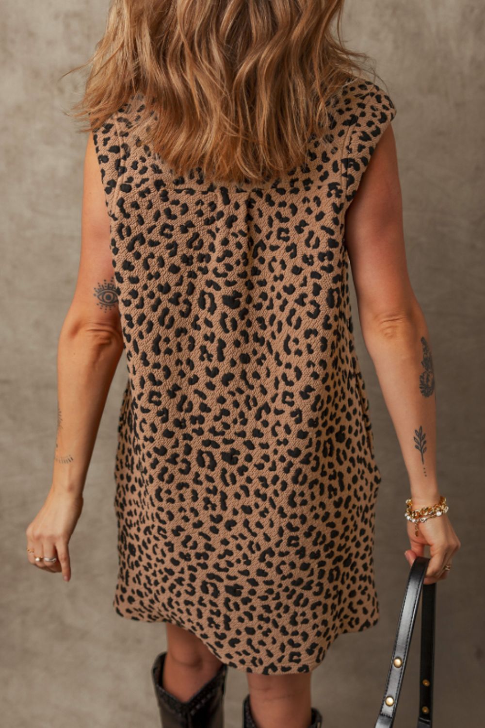 Robe Mini Léopard Chic et Élégante sans Manches d'Été de Luxe pour Femme