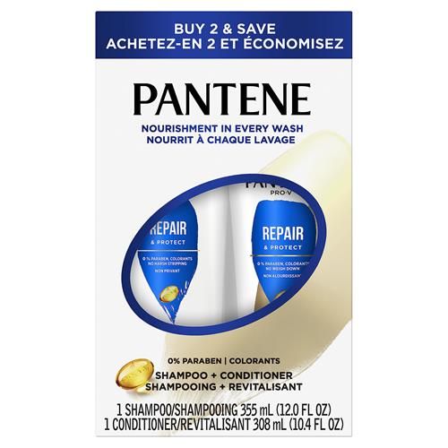 Pantene Pro-V Shampoing Réparateur et Protecteur, 354 ml + Revitalisant, 307 ml