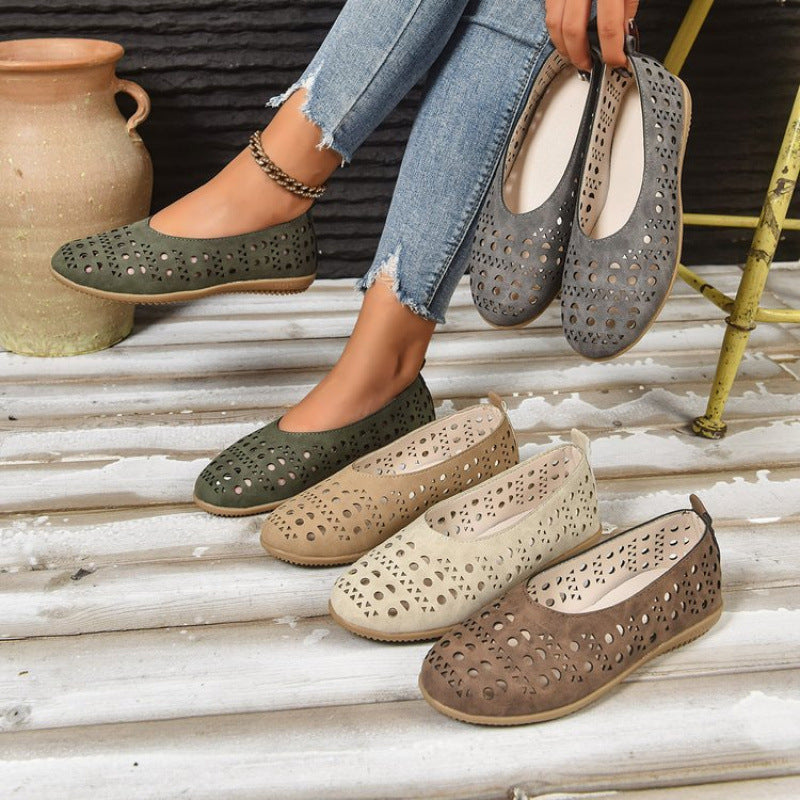 Escarpins compensés à talon épais pour femme – Cuir pleine fleur grande largeur