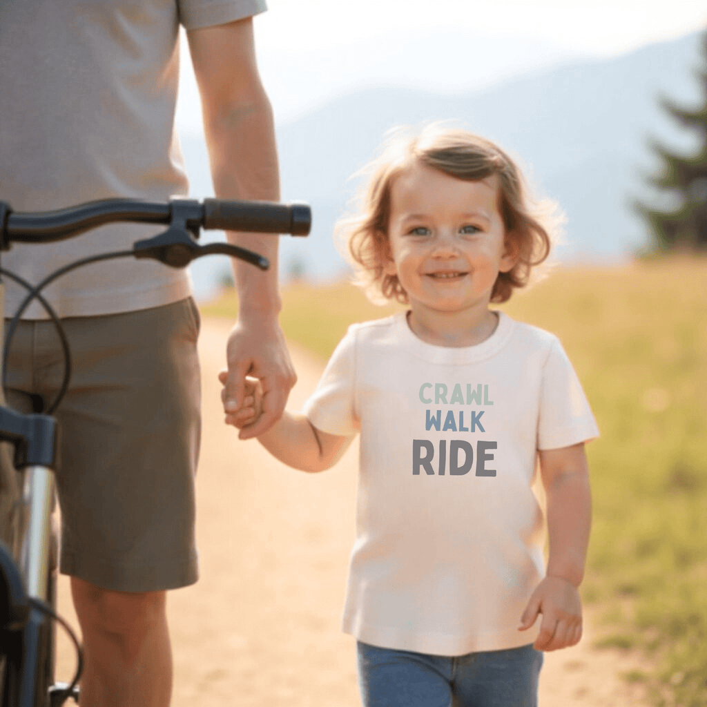 tee-shirt imprimé | d'abord je rampe, après je marche, puis je roule