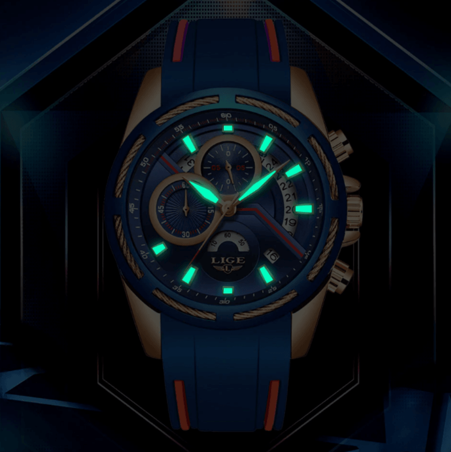 Montre moderne étanche pour homme avec bracelets en caoutchouc Montres multifonctions Design unique Cadeau parfait