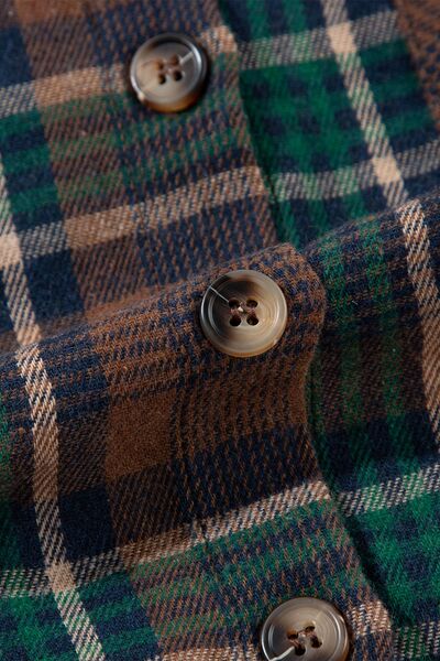Veste intemporelle pour femme à carreaux boutonnée à manches longues – Vêtement d'extérieur léger et élégant en mélange de coton