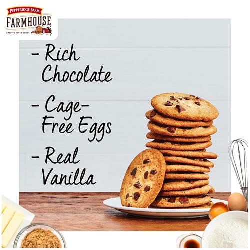 Biscuits fins et croustillants aux pépites de chocolat au lait Farmhouse de Pepperidge Farm, sac de 195 g (14 biscuits)