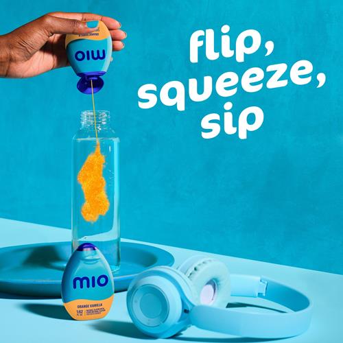 Rehausseur d'eau liquide Mio, saveur orange vanille avec autres saveurs naturelles, flacon de 48 ml