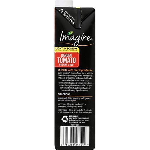 Imagine Soupe Crémeuse Bio, Tomate du Jardin Faible en Sodium, 946 ml.