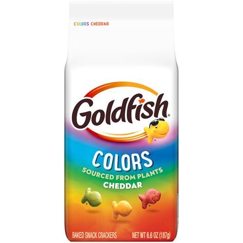 Goldfish Colors Biscuits au fromage cheddar, Biscuits apéritifs cuits au four, Sac de 187 g