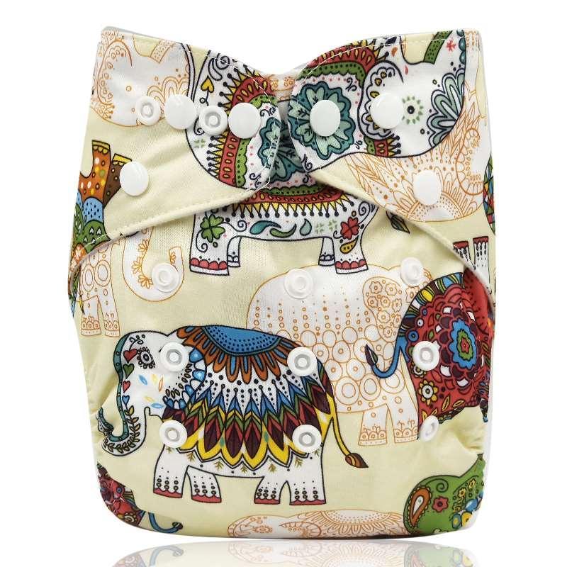 Couche-culotte lavable en charbon de bambou imprimé moderne avec poche intérieure, à double gousset, pour bébés et enfants