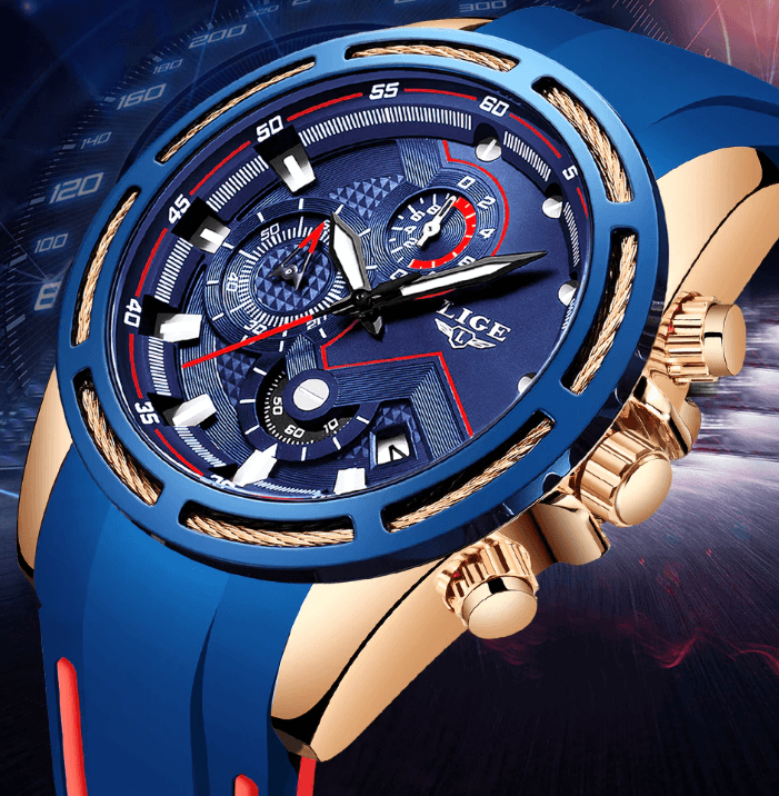 Montre moderne étanche pour homme avec bracelets en caoutchouc Montres multifonctions Design unique Cadeau parfait