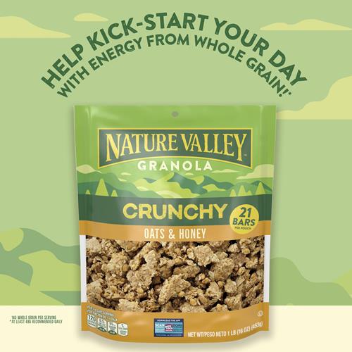 Nature Valley Croustillant Granola, Granola Avoine Et Miel, Sachet Refermable, 453 g