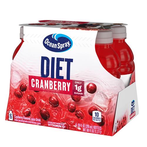 Boissons aux jus de canneberge Ocean Spray Diet, bouteilles de 10 fl oz, paquet de 6 (lot de 1)