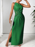 Robe longue sans manches asymétrique Élégante et sophistiquée Tenue de soirée Robe de soirée de luxe pour femme