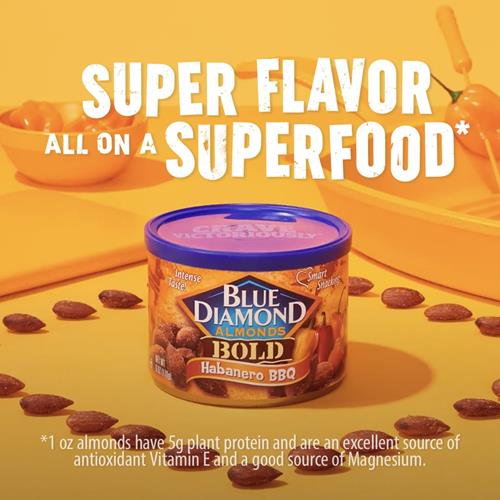 Blue Diamond Almonds, Bold Habanero Bbq, 6 onces
