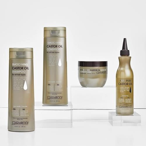 Giovanni Smoothing Castor Oil Conditioner - All Hair Types, Moisturize Hair & Scalp, Hydrate & Tame Frizz, Jojoba, Argan Oil, Coconut Oil, Shea Butter, Keratin - 13.5 Oz