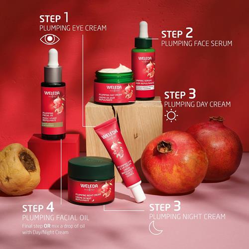 Sérum repulpant pour le visage Weleda, sérum végétal riche en peptides de grenade et de racine de maca