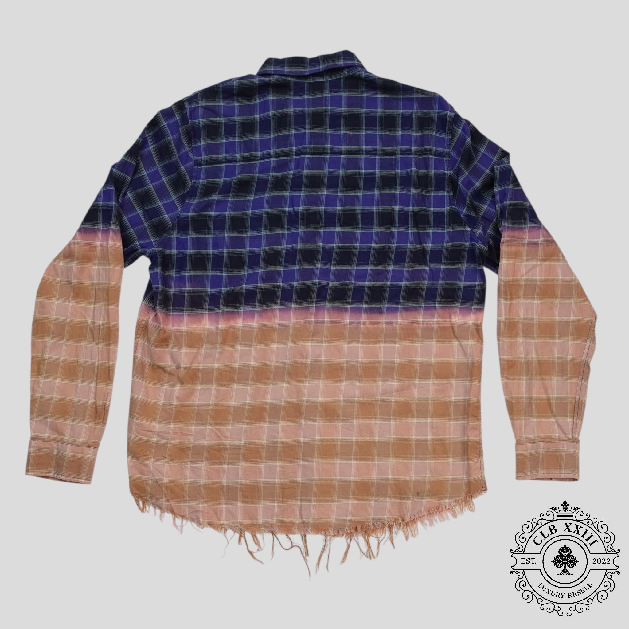 Chemise boutonnée en flanelle délavée Amiri bleue