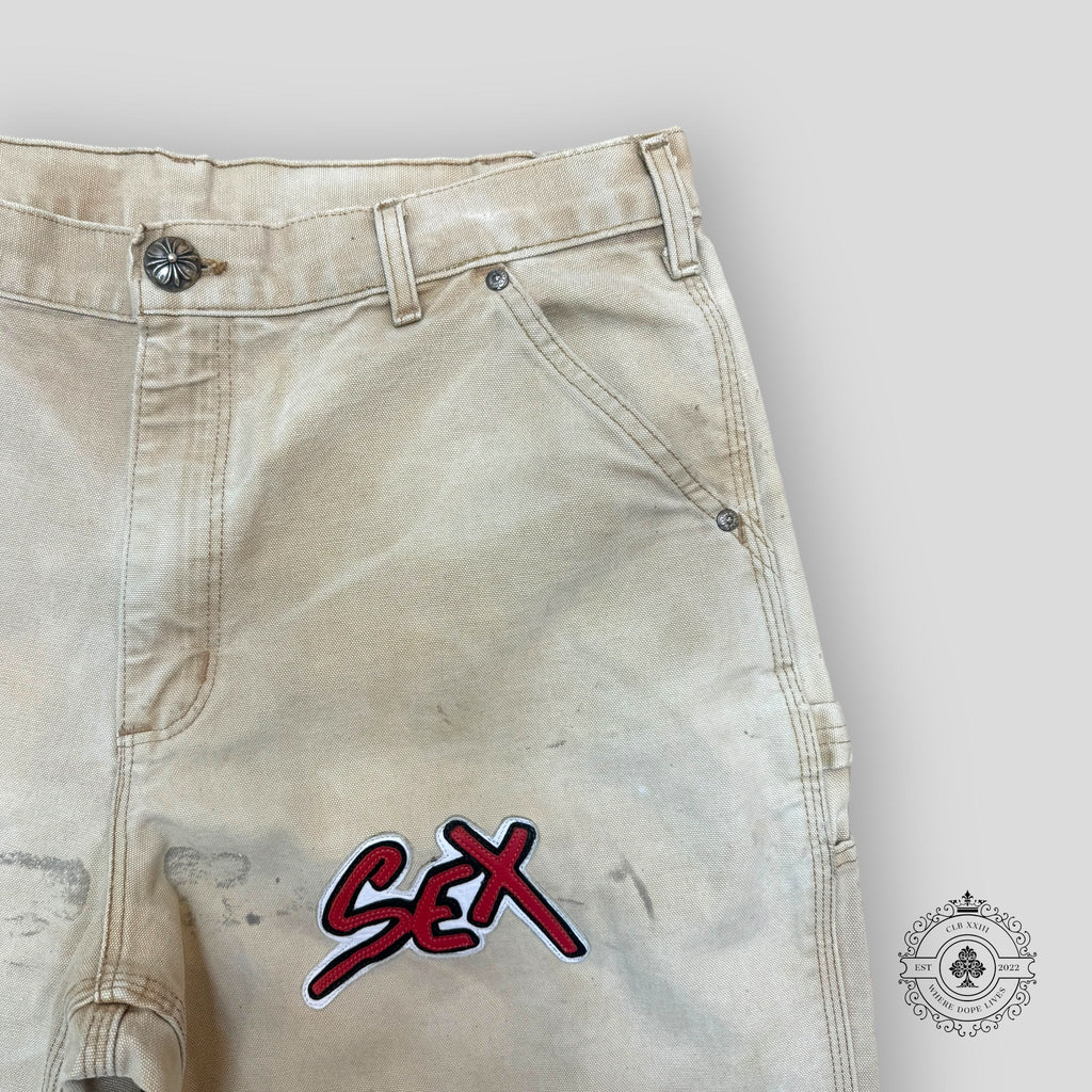 Pantalon de charpentier Chrome Hearts Sex Records avec patch