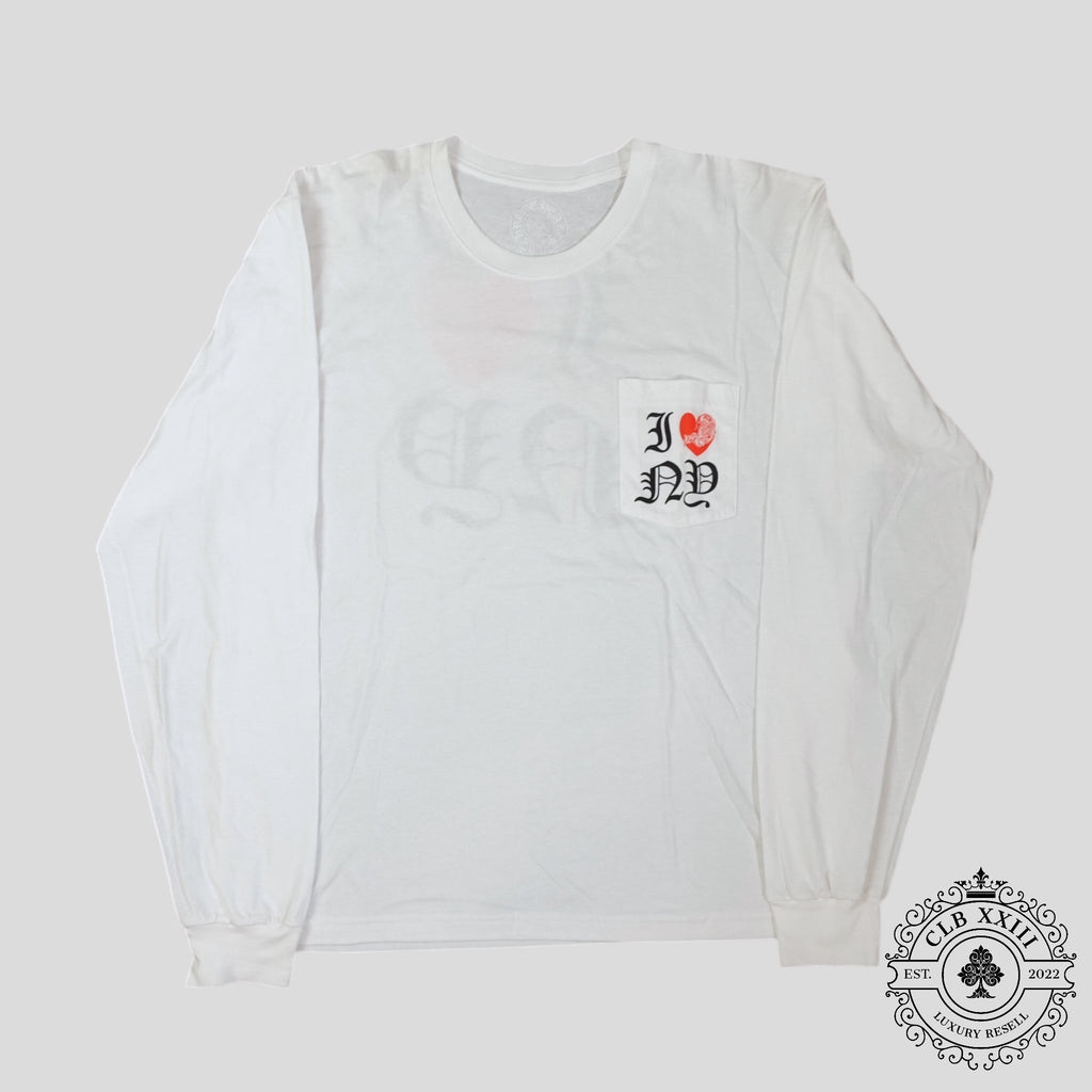 Haut à manches longues Chrome Hearts I Heart NY en blanc