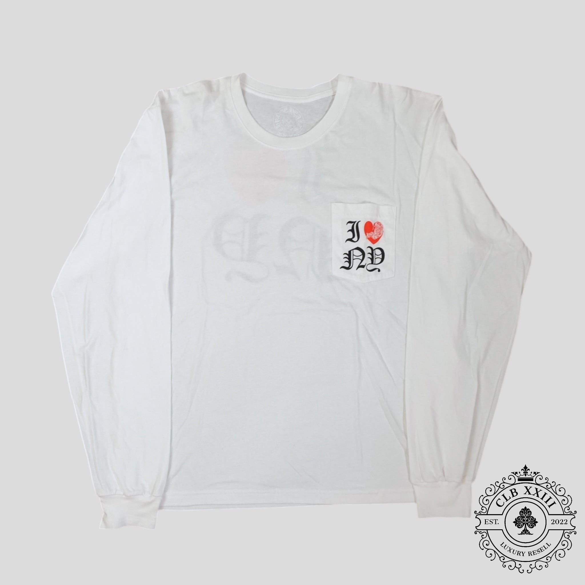 Haut à manches longues Chrome Hearts I Heart NY en blanc