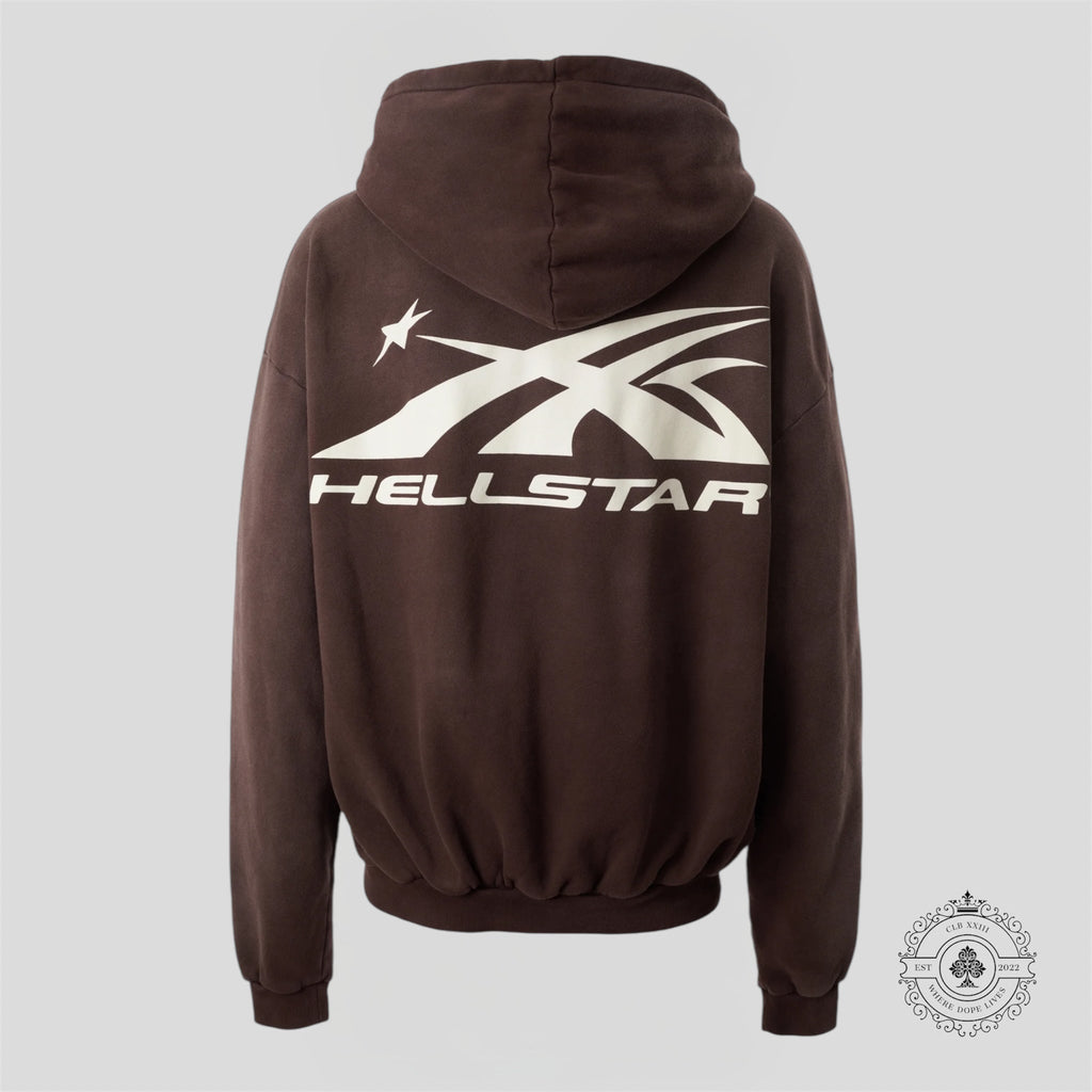 Sweat à capuche Hellstar Mirror Face marron