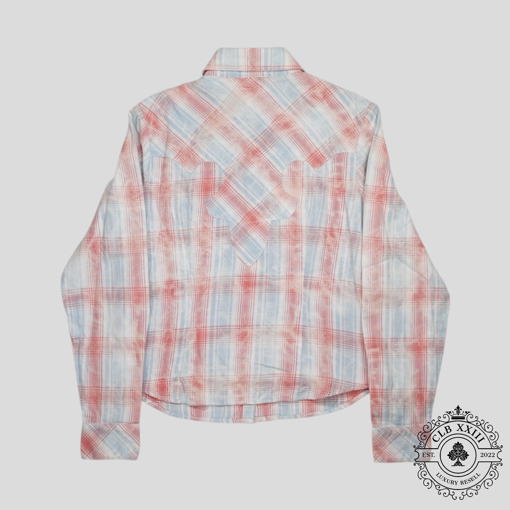 Chemise en flanelle Chrome Hearts pour femme, motif Fleur, rouge/bleu