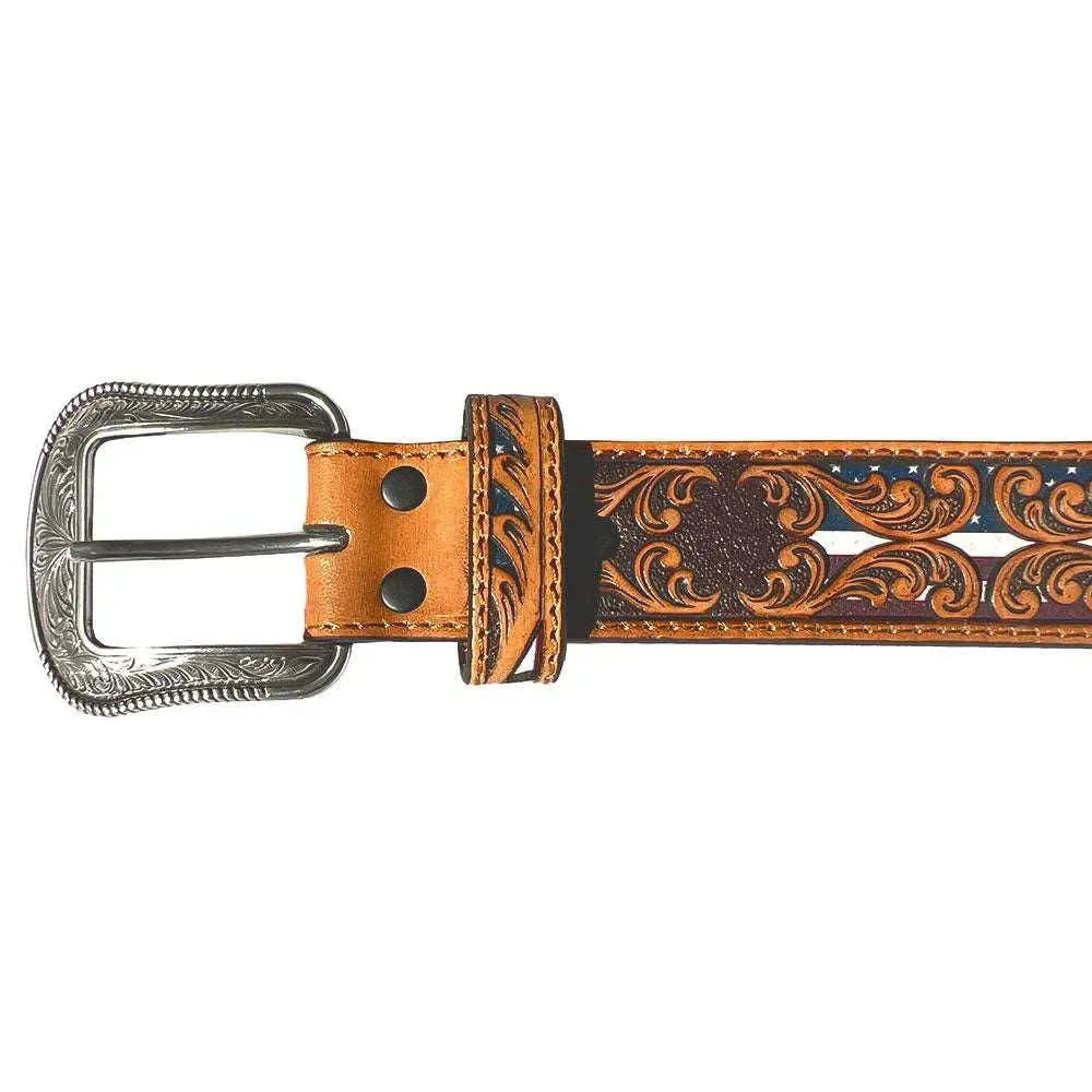 Drapeau 3D patriotique des États-Unis - Ceinture en cuir pour homme