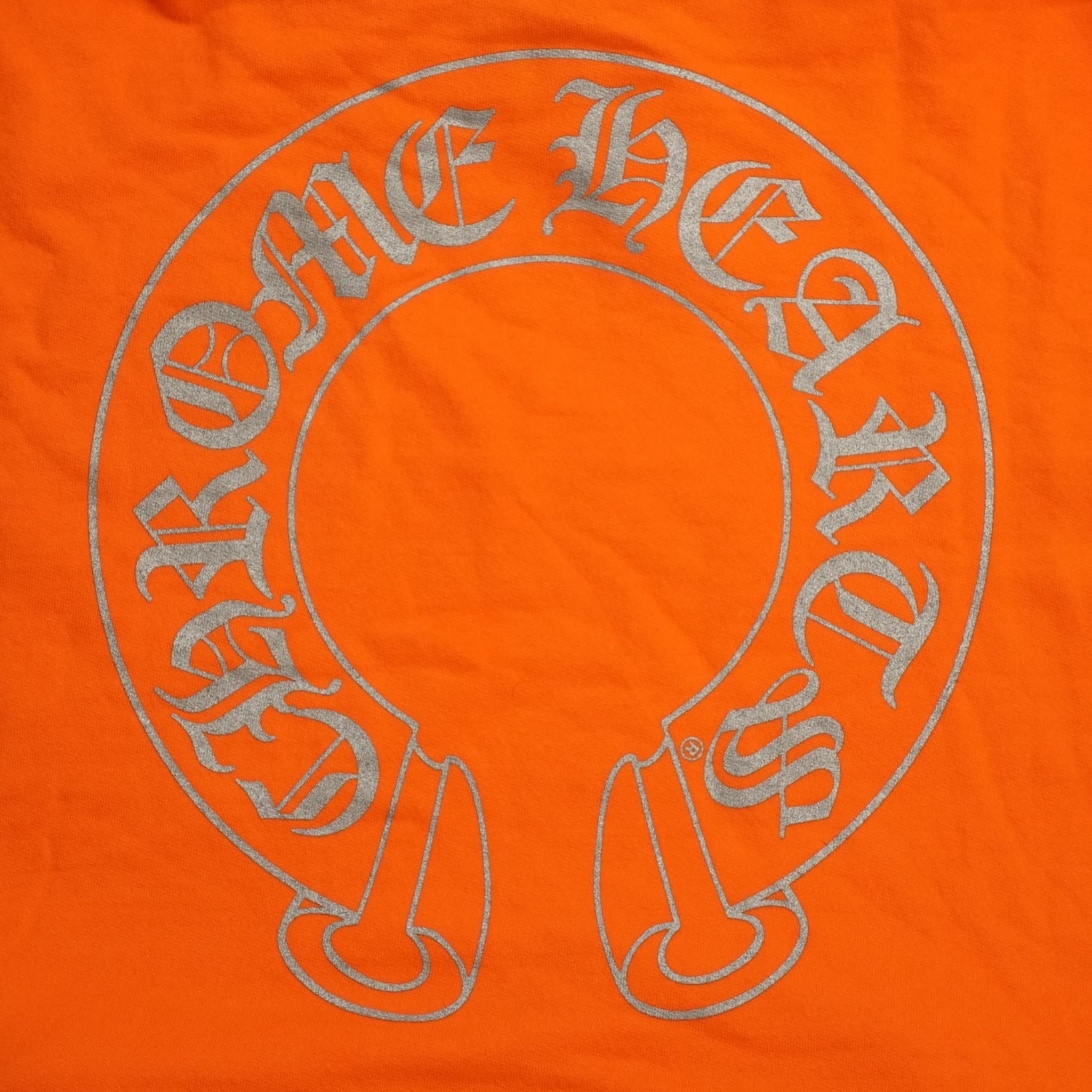Sweat à capuche Chrome Hearts Miami édition exclusive avec logo fer à cheval, couleur orange