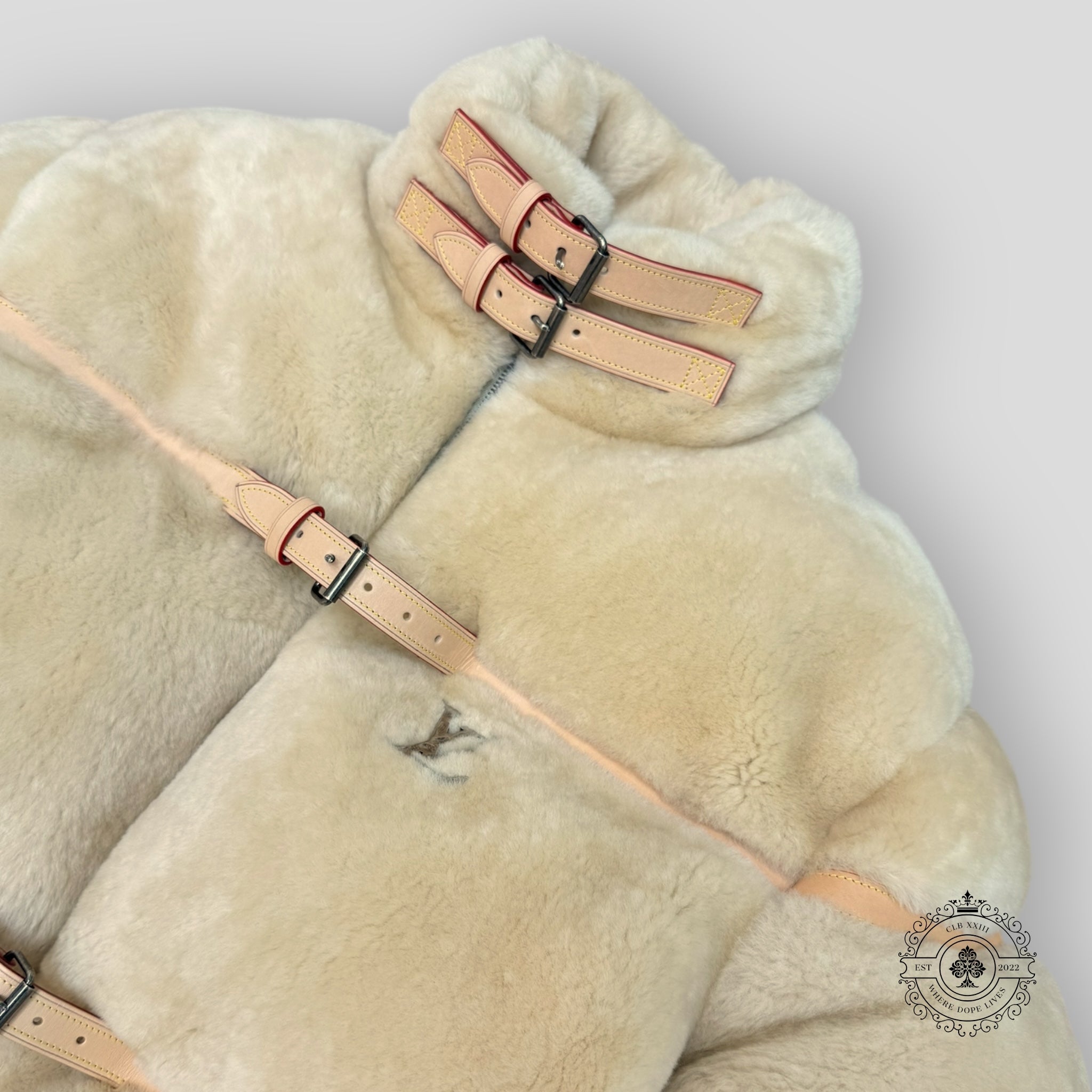 Blouson Louis Vuitton en duvet et peau lainée