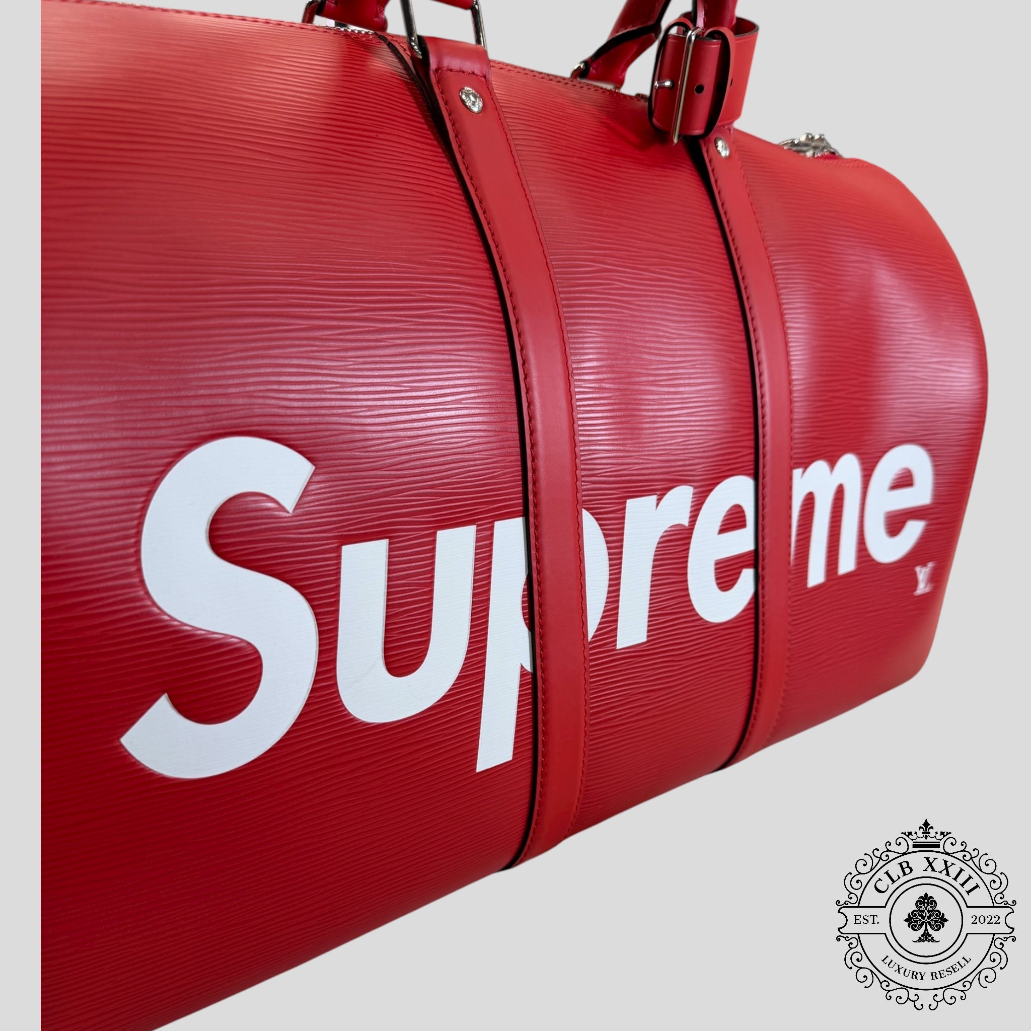Louis Vuitton x Supreme Keepall Bandoulière EPI 45 en Rouge