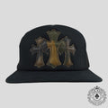 Casquette Trucker Triple Croix en Cuir Chrome Hearts Noir/Camo