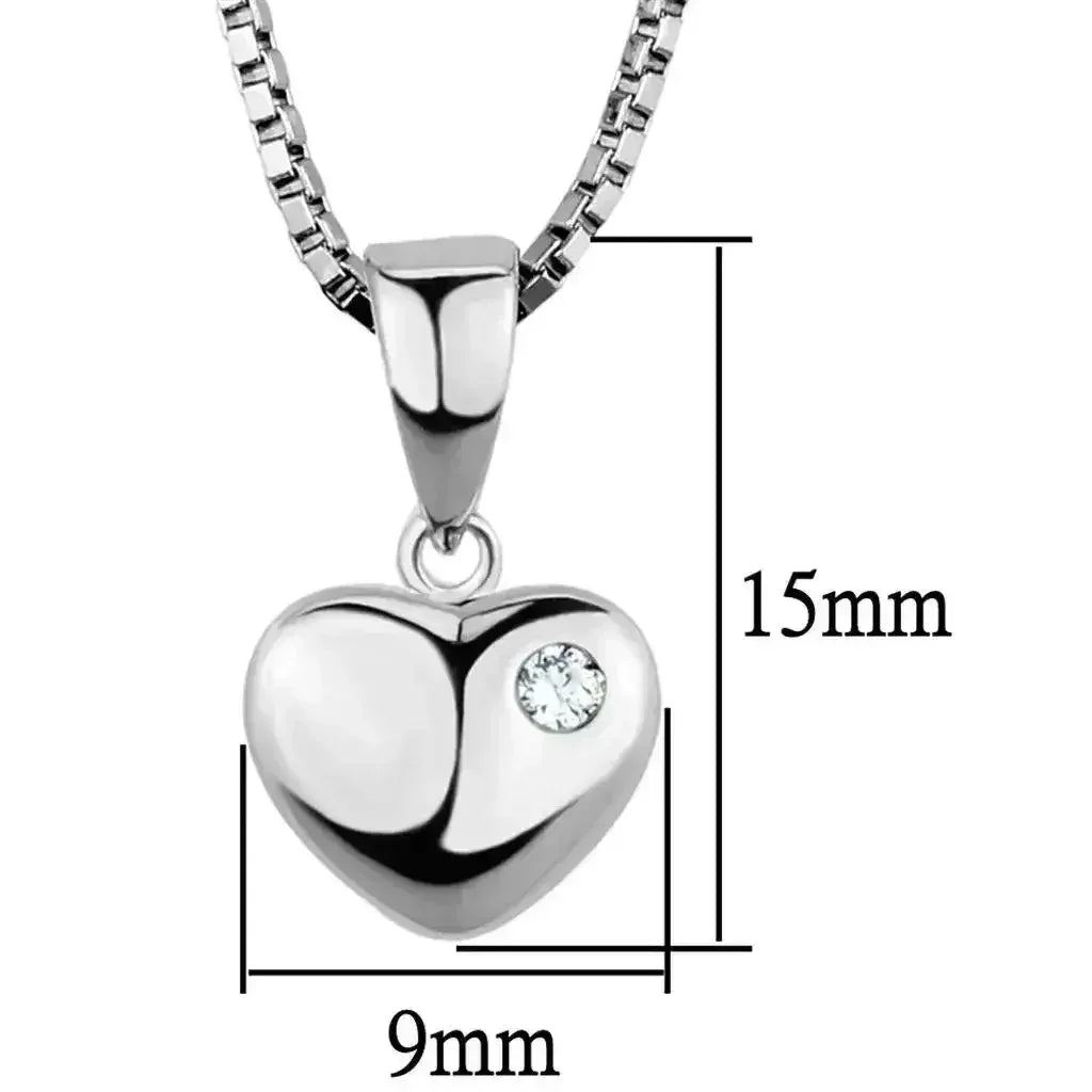 Pendentif Cœur en Laiton Oxyde de Zirconium - Collier Oxyde de Zirconium AAA Transparent | Femstylo
